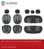 Auto Universal Car Seat Cover Velvet+PU, 11PCS, 5 Seater, Full Black With Maroon Embroidery 3106