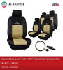 Seat Cover Strip Stamping Sandwitch-Black+D.Beige 15PCS/SET