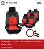 Universal Car Seat Cover Sport Series Stretch Material, 14 Pcs 5-Seater, Black-Red
