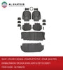Seat Cover Crown Complete PVC Star Quilted EMB& Crown Design Emb 16PCS/SET D/Grey
