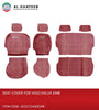 Car Seat Full Cover PVC Jacquard Embroidery Hilux Vigo 2005-2014, 10PCS Set, 5 Seater, Maroon