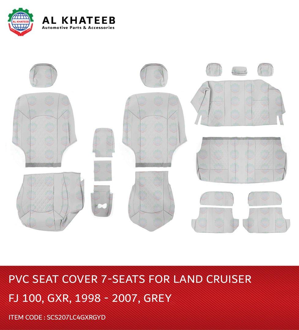 Car Leather Seat Covers For Land Cruiser FJ100 1998-2007 Gxr, 7 Seats, Dark Gray No. 4