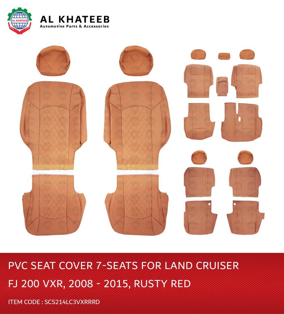 Car Seat Covers For Land Cruiser FJ200 2008-2015 Vxr, 7 Seats, Rusty Red