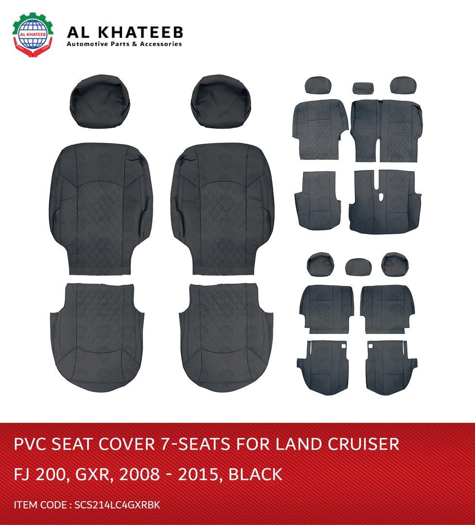 Car Seat Covers For Land Cruiser FJ200 2008-2015 Gxr, 7 Seats, Black