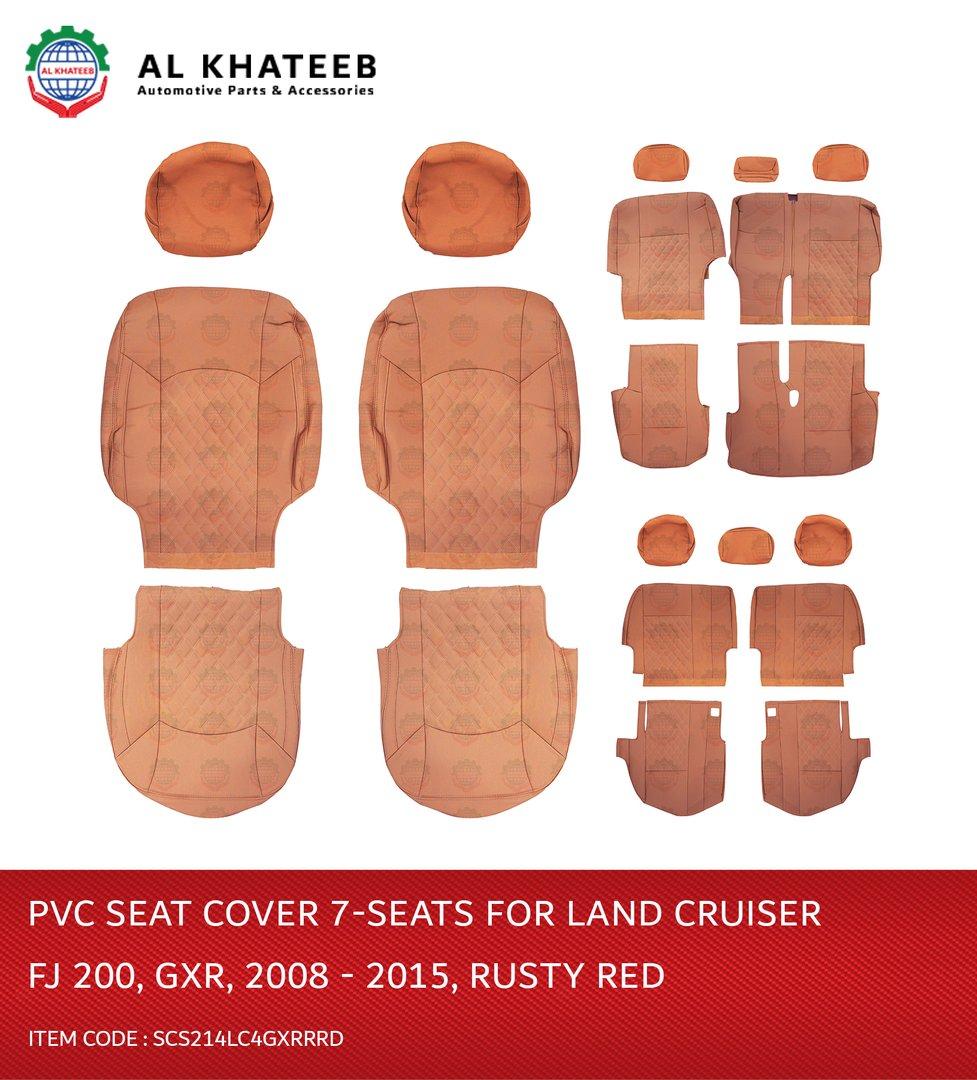 Car Seat Covers For Land Cruiser FJ200 2008-2015 Gxr, 7 Seats, Rusty Red