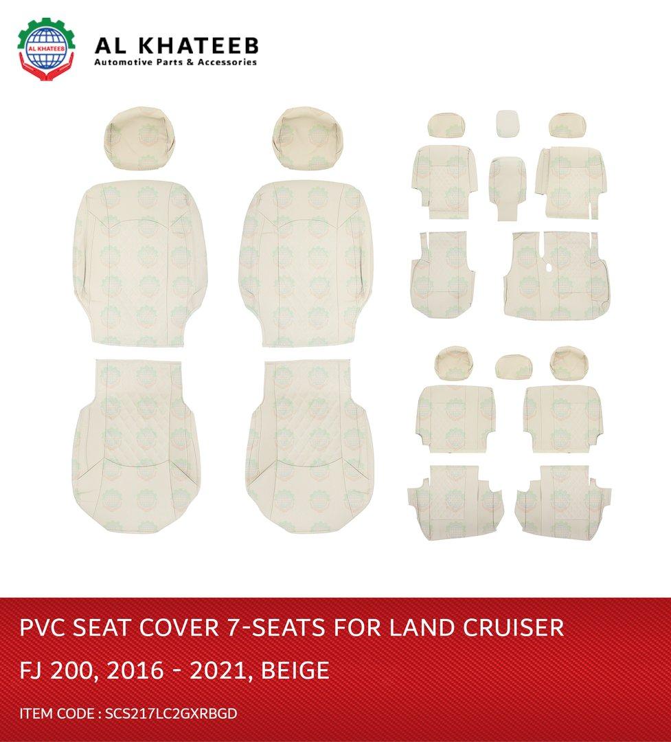 Car Seat Covers For Land Cruiser FJ200 2016-2020 Gxr, 7 Seats, Dark Beige