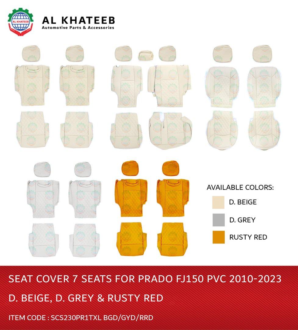 Car Seat Covers For Prado FJ150 2010-2023, 7 Seats, Rusty Red