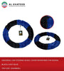 Universal Car Steering Wheel Cover Microfiber Fur Design, Black+Light Blue