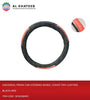 Universal Car Steering Wheel Cover Tiny Leather, Black+Red