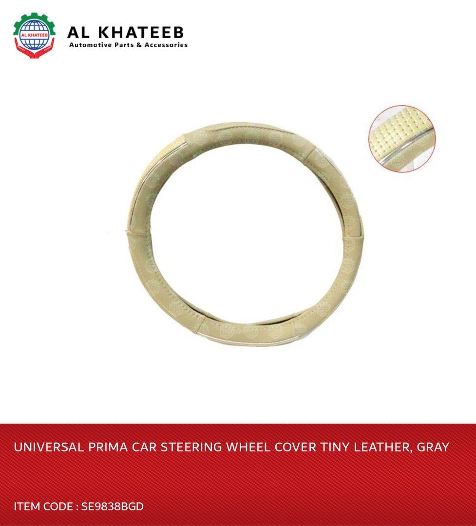 Universal Car Steering Wheel Cover Tiny Leather, Gray