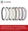 Universal Car Steering Wheel Cover Beads Diamond Design Rubber Ring, White