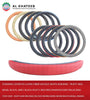STEERING COVER PU+ULTRA FIBER W/HOLE  WHITE RUB.RING RUSTY RED