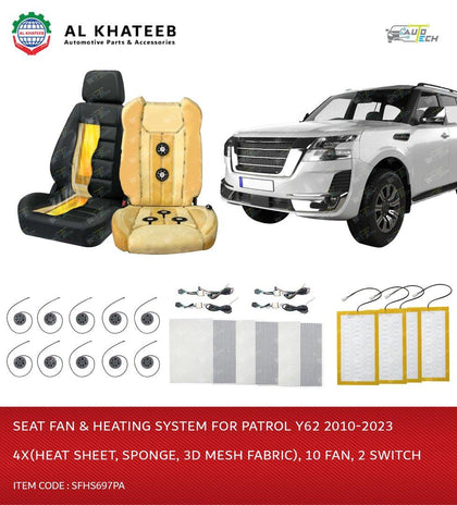 AutoTech Car Seating Cooling & Heating Fan System 12V Patrol Y62 2010-2023 With 10-Fan 2 Switch Harness