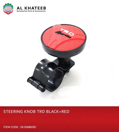 Universal Car Steering Wheel Handle Grip Spinner Control Knob Trd Style, Black+Red