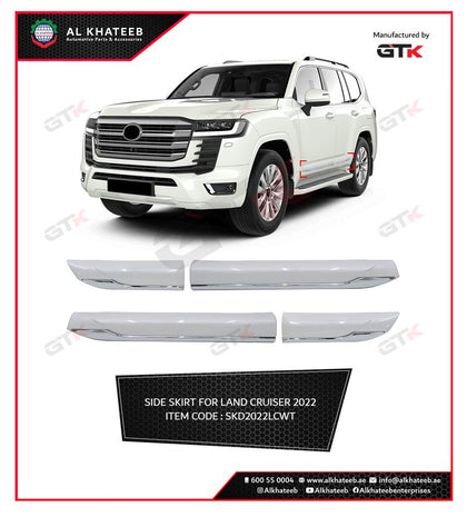 GTK Car Side Skirt Door Body Moulding Cladding Trim Decoration Land Cruiser Lc300 2022+, 4Pcs/Set White