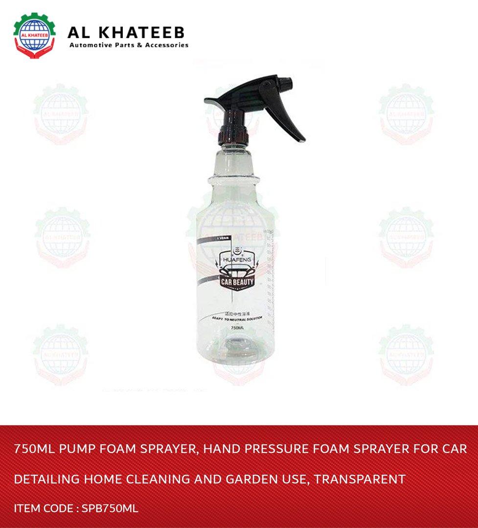 750ML Pump Foam Sprayer, Hand Pressure Foam Sprayer for Car Detailing Home Cleaning and Garden Use, Transparent