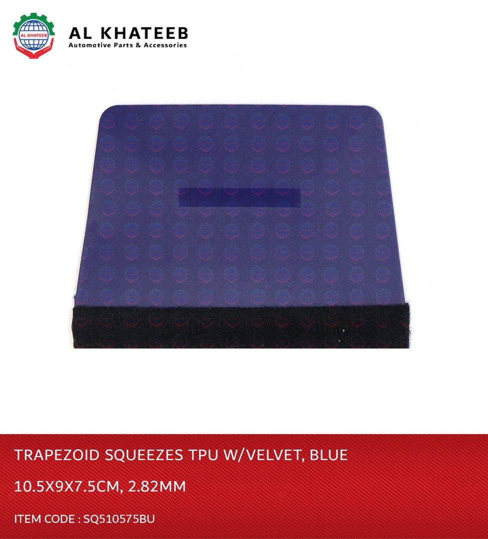 Al Khateeb Multipurpose Trapezoid Squeegee Tools Car Film Square Scraper Felt Edge Car Decals Tpu With Velvet Blue 10.5*9*7.5Cm 2.82Mm