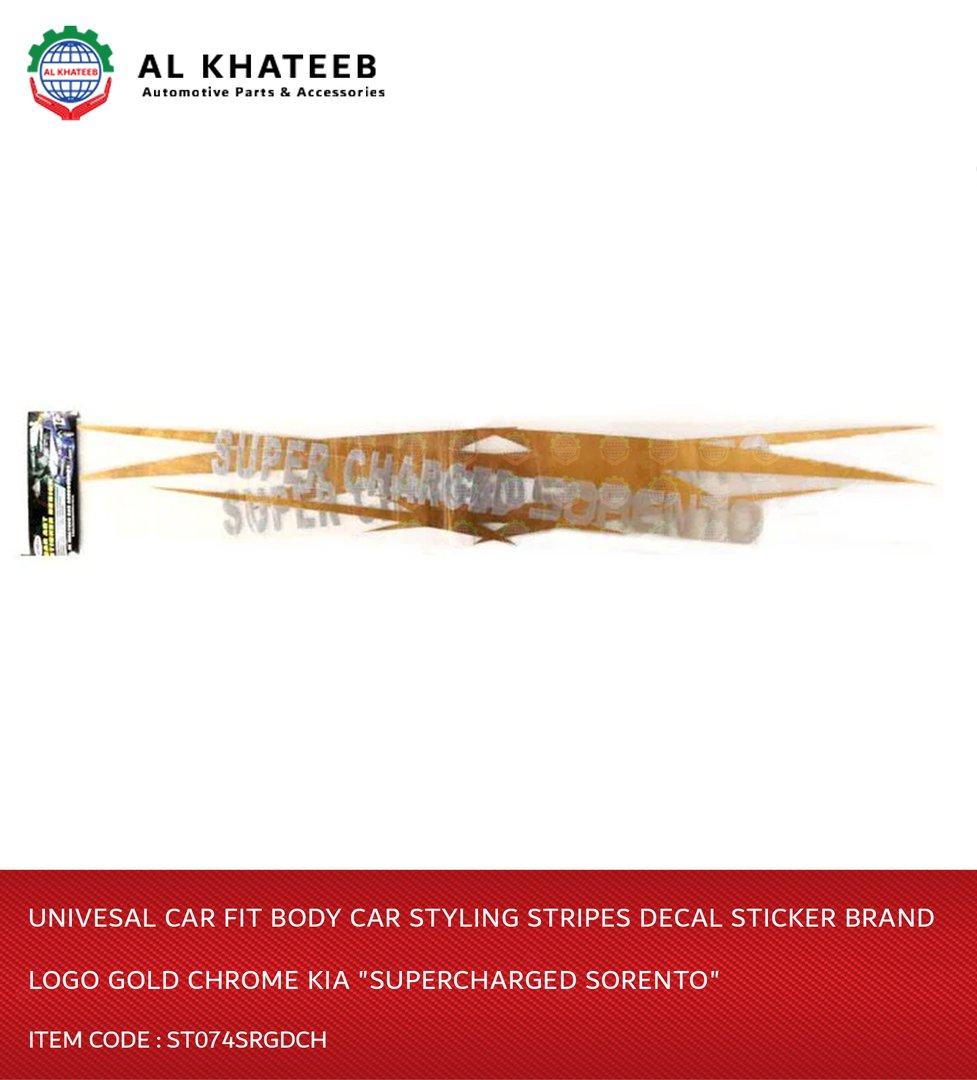 Univesal Car Fit Body Car Styling Stripes Decal Sticker Brand Logo Gold Chrome