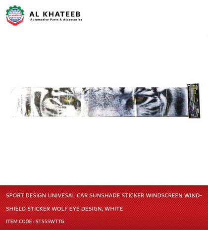 Sport Design Univesal Car Sunshade Sticker Windscreen Windshield Sticker Wolf Eye Design, White