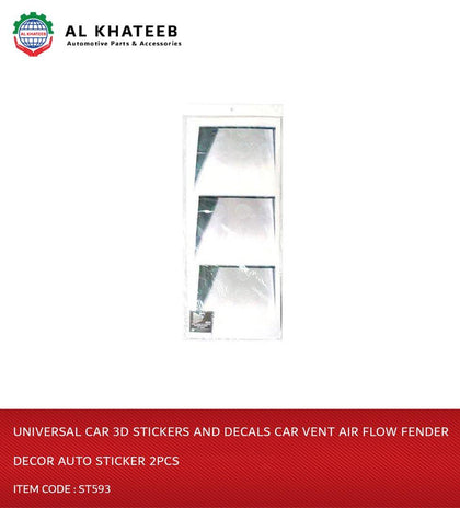 Universal Car 3D Stickers And Decals Car Vent Air Flow Fender Decor Auto Sticker 2Pcs - St593