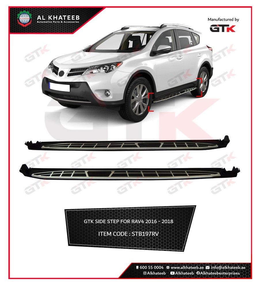 GTK Car Running Boards Side Step Bar Pedals Rav4 2016-2018, Web Style