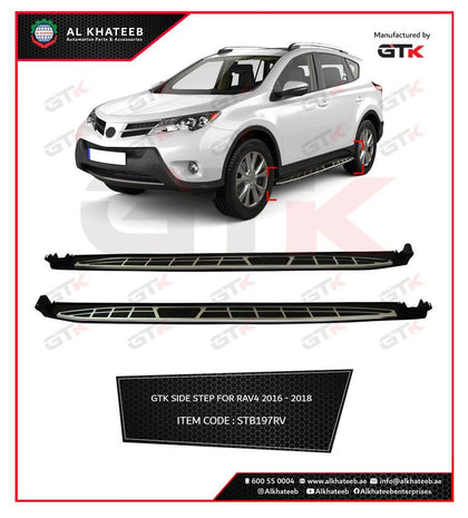 GTK Car Running Boards Side Step Bar Pedals Rav4 2016-2018, Web Style