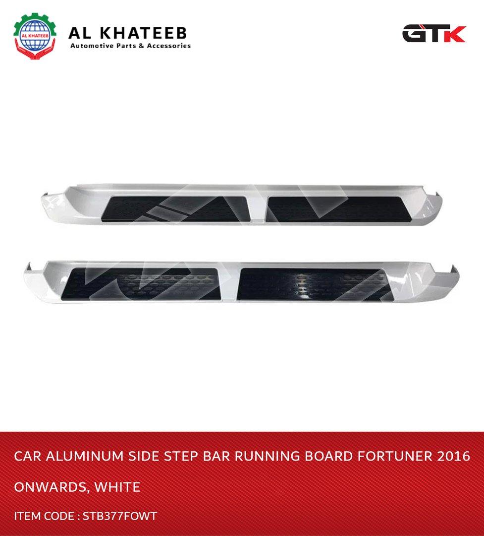 Car Aluminum Side Step Bar Running Board Fortuner 2016 Onwards, White