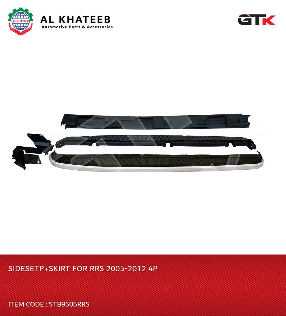 Car Aluminium Alloy + Pp Plastic Side Steps Bars Running Boards Ranger Rover Sport 2005-2012, Black+Silver, 4Pcs