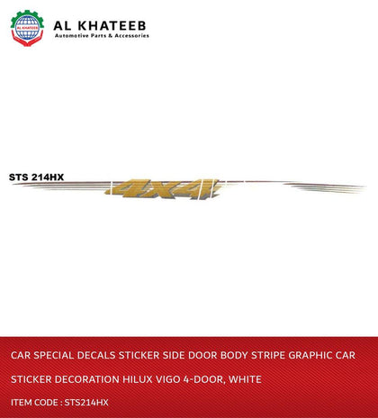 Car Special Decals Sticker Side Door Body Stripe Graphic Car Sticker Decoration Hilux Vigo 4-Door, White