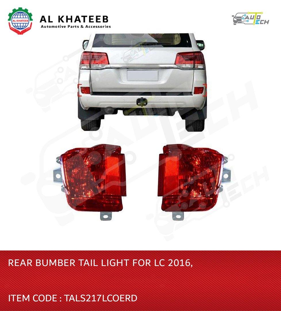 Car Rear Bumper Tail Light LED Reflector Rear Fog Lamp Fog Light Brake Land Cruiser FJ200 2016-2021, Red OEM Style 2Pcs
