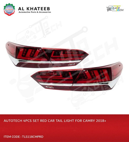 4Pcs Set Red Car Tail Light For Camry 2018+