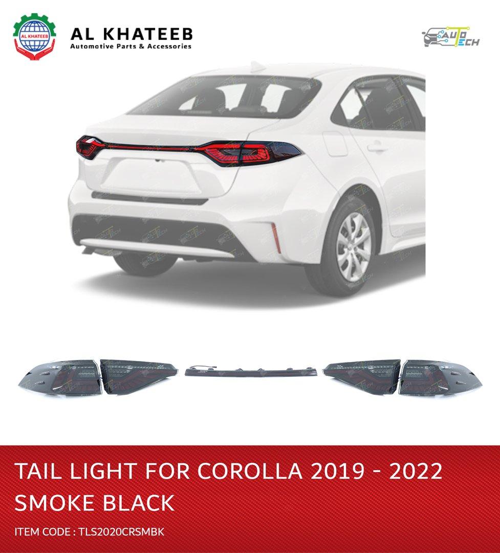Car Performance Rear Tail Lights Assembly Red LED Corolla Sedan 2019-2022, 5Pcs Set Black