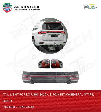 Tail Light for LC FJ300 2022+ 3PCS/SET with Several Stars Black
