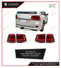 AutoTech Car Performance Rear Tail Lights Land Cruiser FJ200 2016-2021, 4Pcs/Set Smoked Red With Chrome Line Red