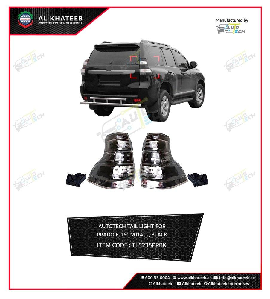 Car Performance Tail Light Smoked Black Prado FJ150 2014-2021, ABS+Pc 2Pcs/Set