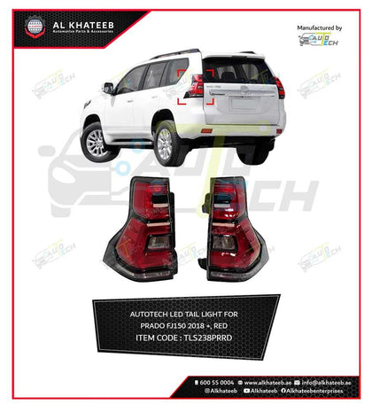LED Tail Light For Prado Fj150 2018+, Red 1Pc/Left