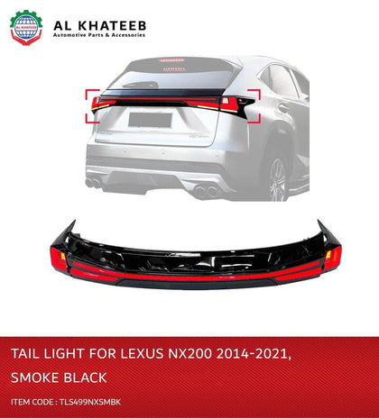 Tail Light for Lexus Nx200,2014-21, Smoke Black
