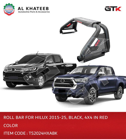 Roll Bar for Hilux 2015-2025 Black 4X4 in Red Color