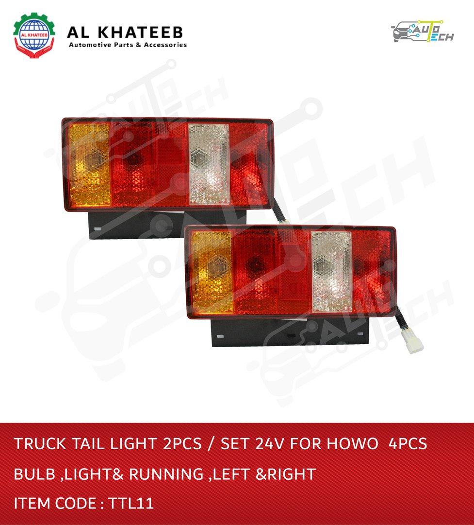 Truck Tail Light 2PCS/SET 24V for Howo 4PCS Bulb Light & Runiing Left & Right