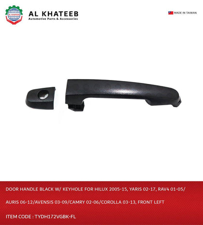 Al Khateb Hushan Car Front Exterior Door Handle Black With Keyhole L-H 2Pcs
