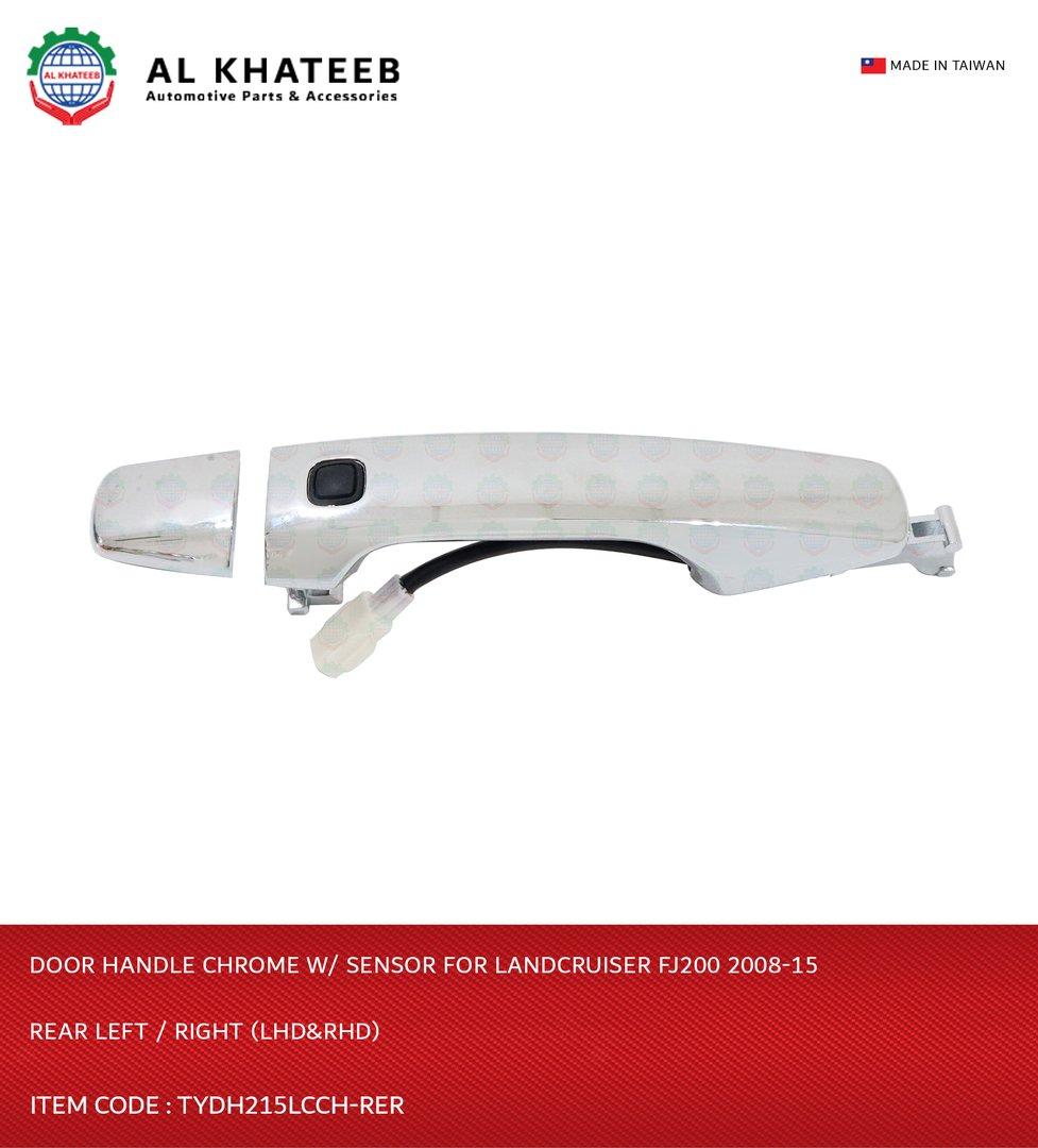 Al Khateb Hushan Car Rear Exterior Door Handle Chrome With Keyhole & Sensor Land Cruiser FJ200 2008-2015, Right & Left (Lhd&Rhd)