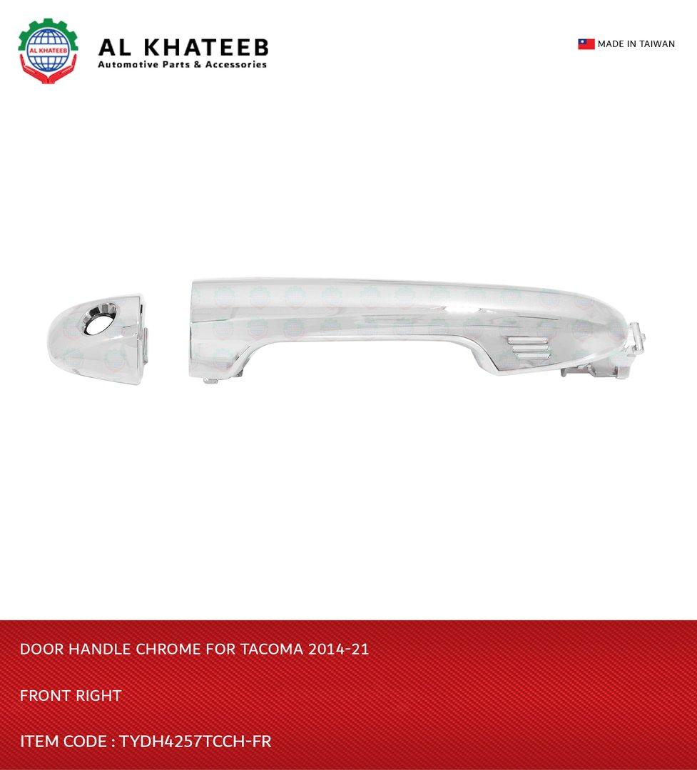Al Khateb Hushan Car Front Exterior Door Handle Chrome With Keyhole Tacoma 2014-2021, 2Pcs Right