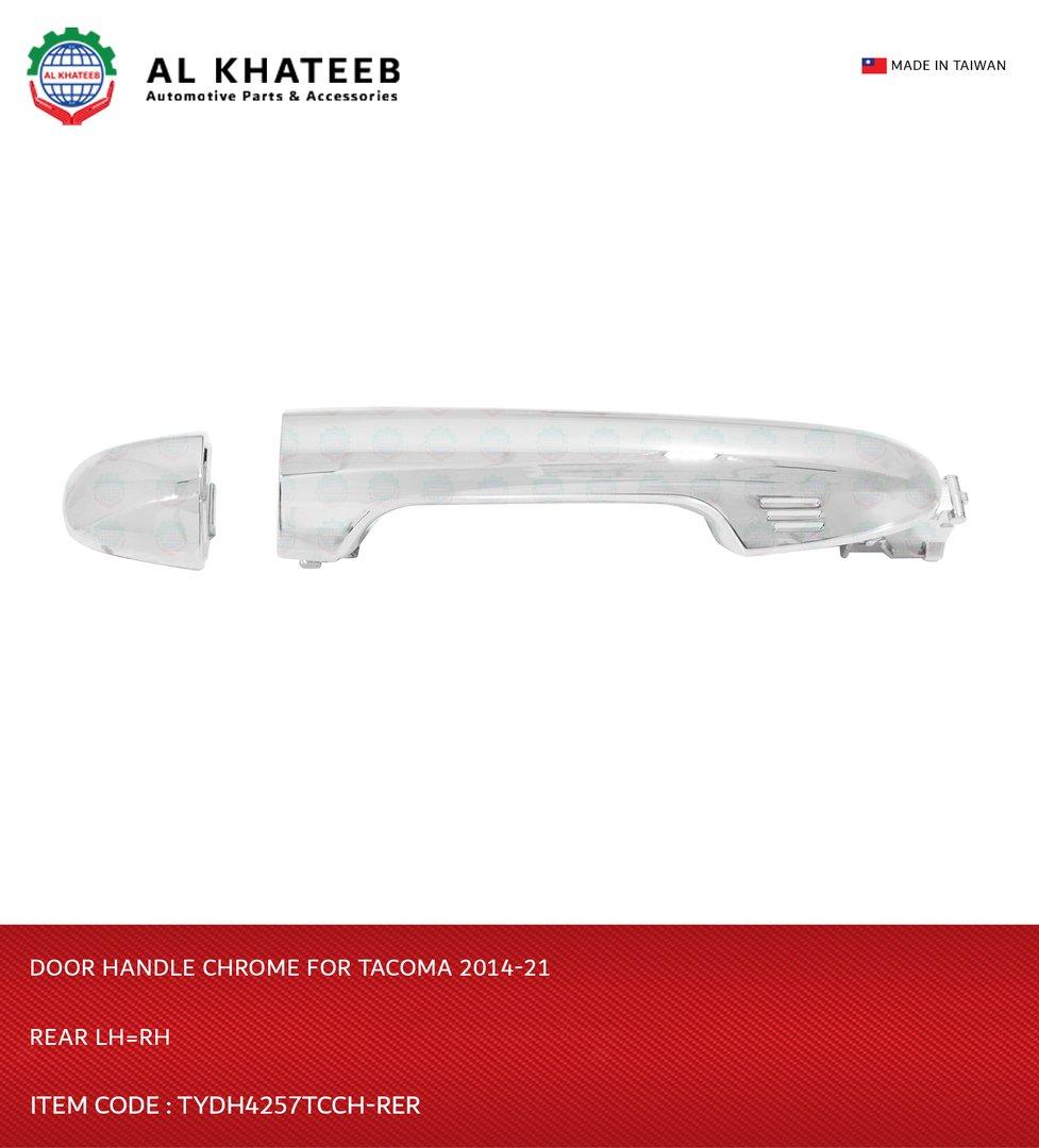 Al Khateb Hushan Car Rear Exterior Door Handle Chrome With Keyhole Tacoma 2014-2021, Left & Right