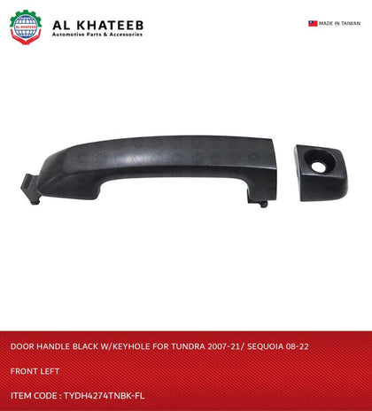 Hushan Car Front Exterior Door Handle Black Without Keyhole Tundra 2007-2021 Sequoia 2008-2022, Left 2Pcs