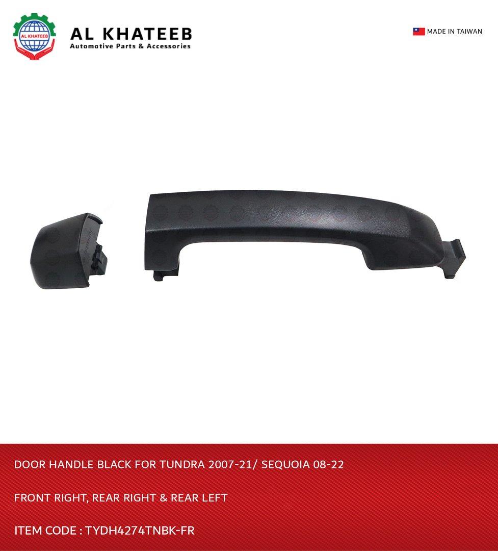 Hushan Car Front Exterior Door Handle Black Without Keyhole Tundra 2007-2021 Sequoia 2008-2022, Right 2Pcs