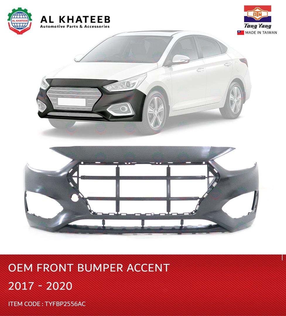 Al Khateeb Oem Front Bumper Matt-Black For Accent 2017-2020