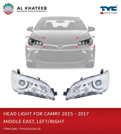 TYC Headlight for Camry 2015-2017, Right Middle East