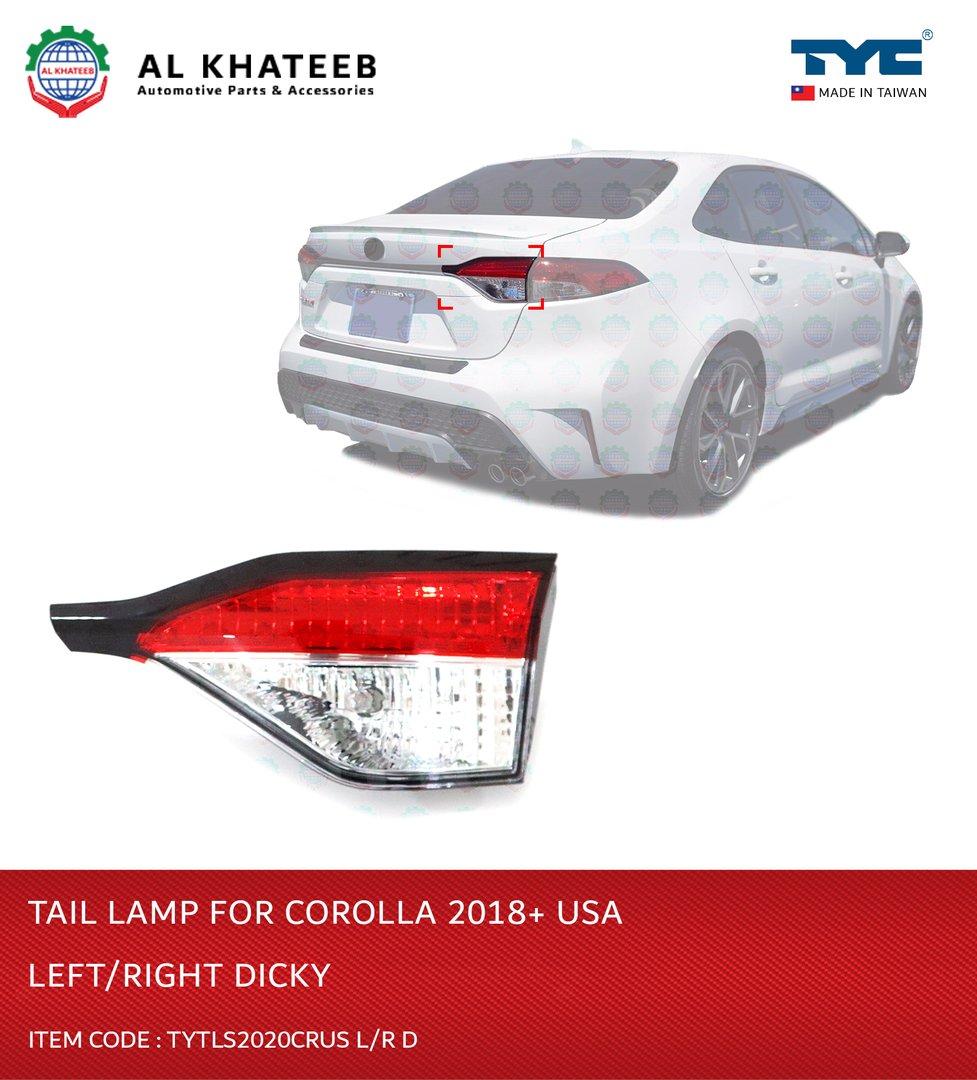 Car Inner Trunk Lid Tail Light Rear Lamp, Right Passenger 2018+ USA