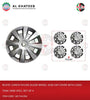 Wheel Hub Cap Cover With Logo 15Inch Nylon Silver for Tiida 2008-2011, Set Of 4