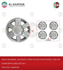 Universal Car 15Inch Nylon Silver Wheel Hub Cap Cover With Logo, Set Of 4